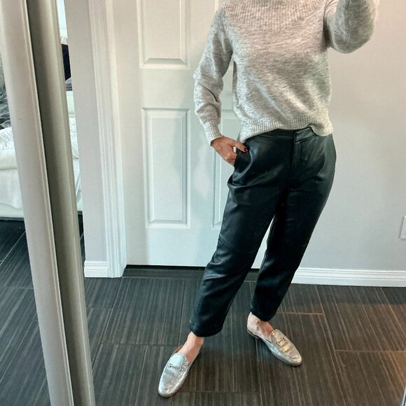 HUDSON black faux leather crop pant (like new) size small - Picture 9 of 12